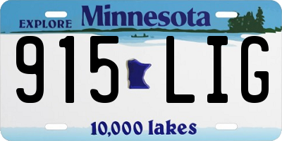 MN license plate 915LIG