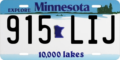 MN license plate 915LIJ