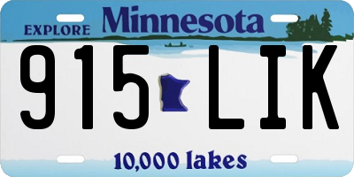 MN license plate 915LIK