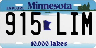 MN license plate 915LIM