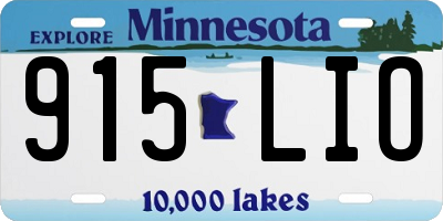 MN license plate 915LIO