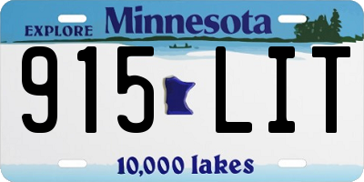 MN license plate 915LIT