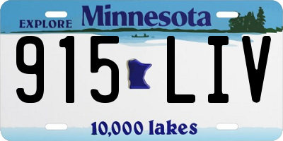 MN license plate 915LIV