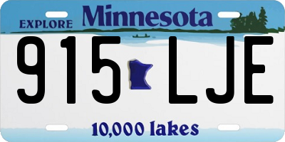 MN license plate 915LJE