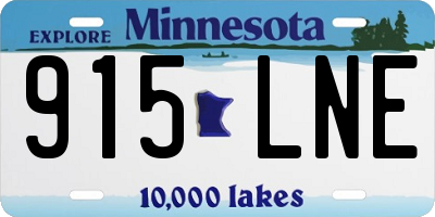 MN license plate 915LNE