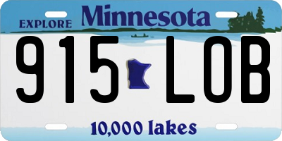 MN license plate 915LOB