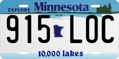 MN license plate 915LOC