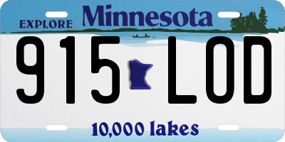 MN license plate 915LOD