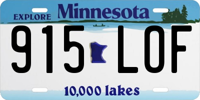 MN license plate 915LOF