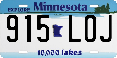 MN license plate 915LOJ