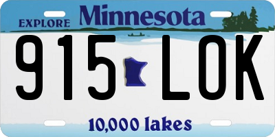 MN license plate 915LOK
