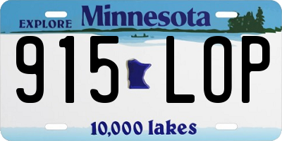 MN license plate 915LOP