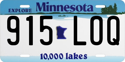 MN license plate 915LOQ