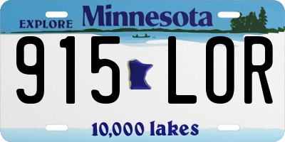 MN license plate 915LOR