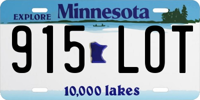 MN license plate 915LOT