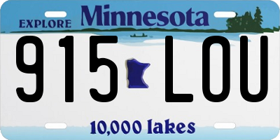 MN license plate 915LOU