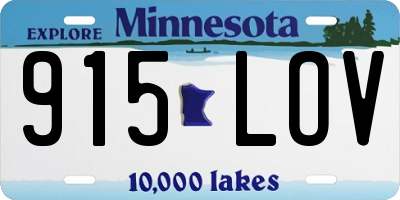 MN license plate 915LOV