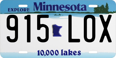 MN license plate 915LOX