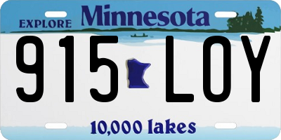 MN license plate 915LOY