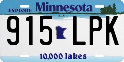 MN license plate 915LPK
