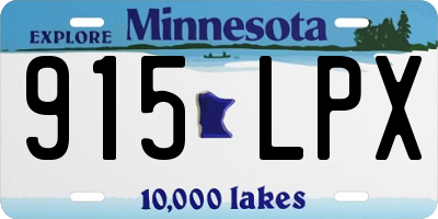 MN license plate 915LPX