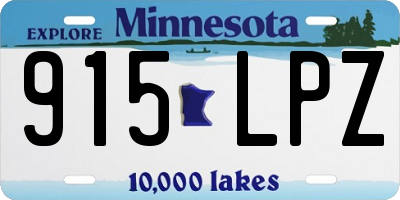 MN license plate 915LPZ