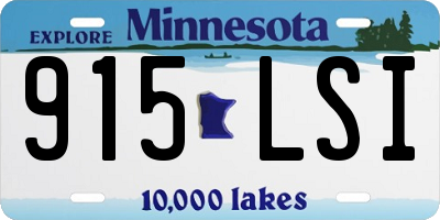 MN license plate 915LSI