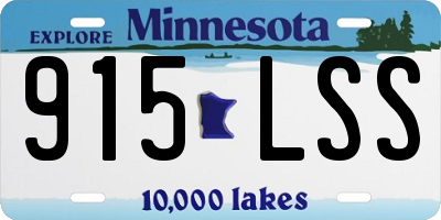 MN license plate 915LSS
