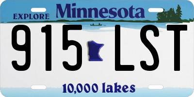 MN license plate 915LST