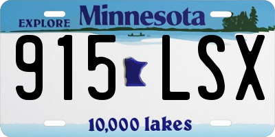 MN license plate 915LSX