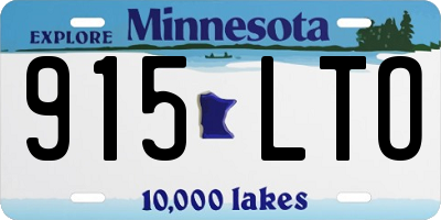 MN license plate 915LTO