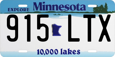 MN license plate 915LTX