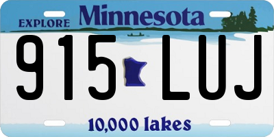 MN license plate 915LUJ