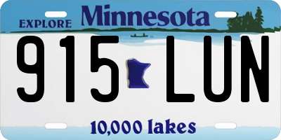MN license plate 915LUN