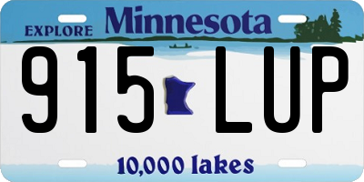 MN license plate 915LUP