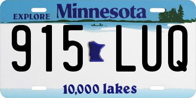 MN license plate 915LUQ