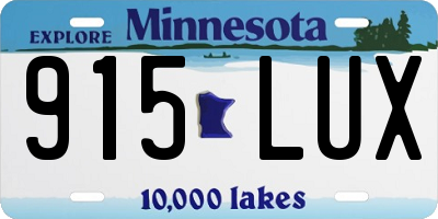MN license plate 915LUX