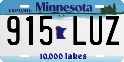 MN license plate 915LUZ