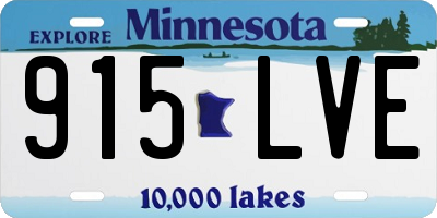 MN license plate 915LVE