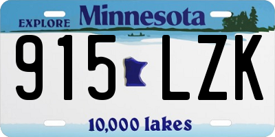 MN license plate 915LZK