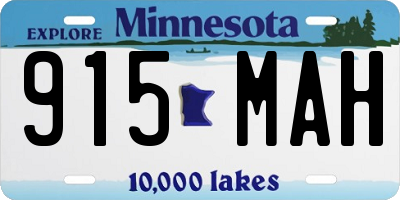 MN license plate 915MAH