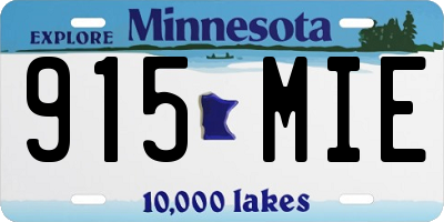 MN license plate 915MIE