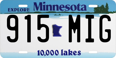 MN license plate 915MIG
