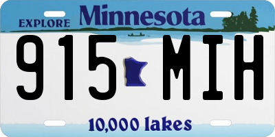 MN license plate 915MIH