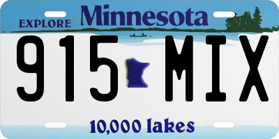 MN license plate 915MIX