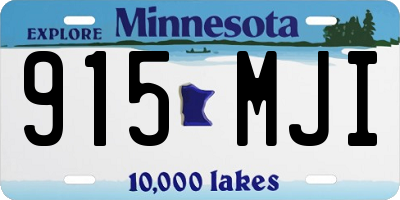 MN license plate 915MJI
