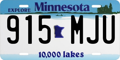 MN license plate 915MJU