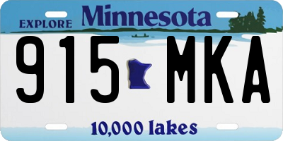 MN license plate 915MKA