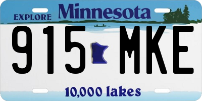 MN license plate 915MKE