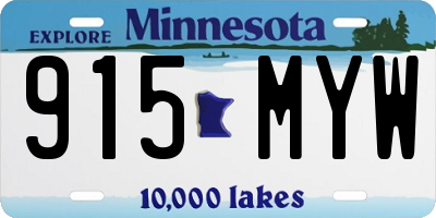 MN license plate 915MYW